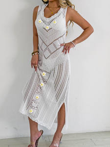 2025 Sexy mujer volante Bikini Cove Up sólido señora Correa largo playa vestido femenino sin mangas brasileño traje de baño encubrimientos - Product Image 2