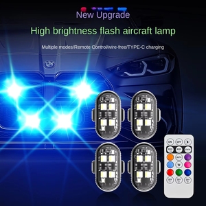 Nuevas Luces de Avión Inalámbricas <span class=keywords><strong>Meson</strong></span> DRL174 Cross-Bright Flash de Siete Colores con Control Remoto, Carga y Advertencia Nocturna para Ciclismo - Product Image 4