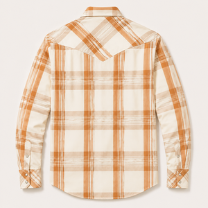 Chemise décontractée à carreaux western unisexe, manches longues, boutonnée, en coton respirant, style automne - Product Image 3