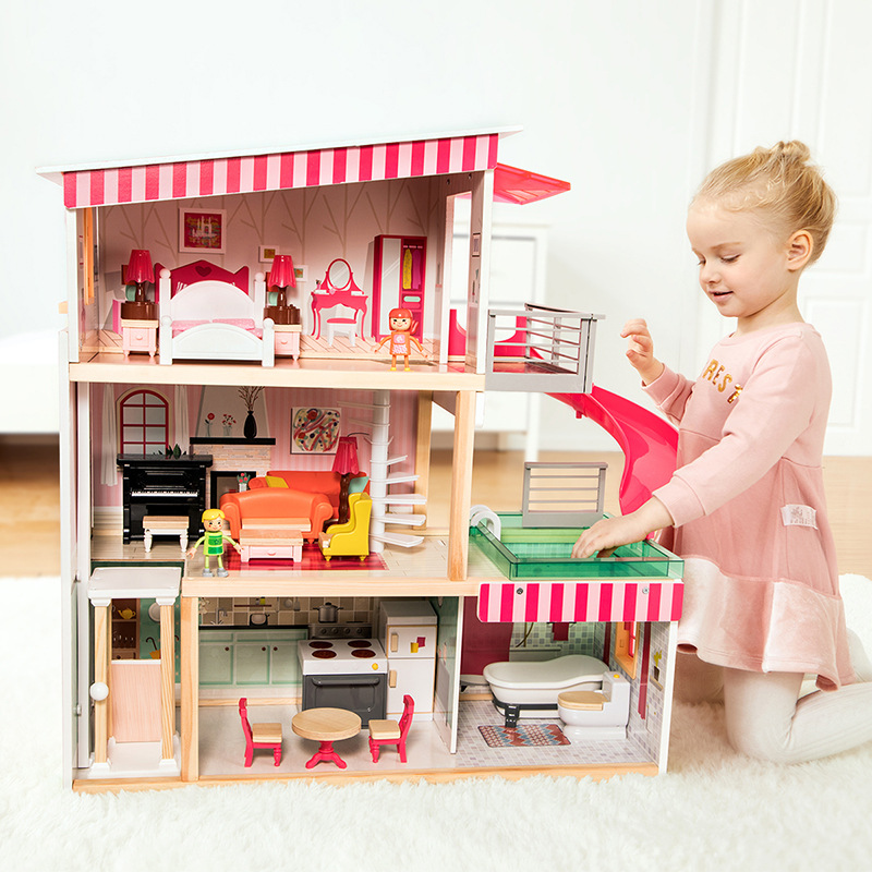 2 juegos de muebles de casa de muñecas de madera para bebés casa de m 2 juegos de muebles de casa de muñecas de madera para bebés casa de m