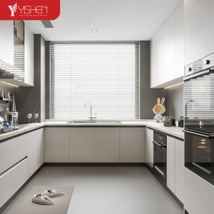 Ensemble d'armoires de <span class=keywords><strong>cuisine</strong></span> en bois de luxe modulaires personnalisées gratuites <span class=keywords><strong>poignée</strong></span> en aluminium comprend un robinet d'armoire d'îlot et de garde-manger - Product Image 2
