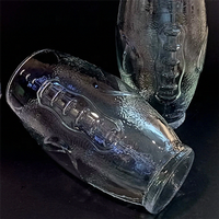 Vasos de Cerveza de Vidrio Ovalados Transparentes con Diseño de Balón de Rugby/Fútbol, Ideales para Reuniones Familiares y Bodas