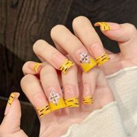 Faux ongles en gel à pression effet dégradé de créateur, couvrance totale, vente en gros
