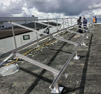 Système de montage solaire en acier ZAM, structure à double poteau pour toiture, projet solaire sur toit, application à grande échelle sur toit plat