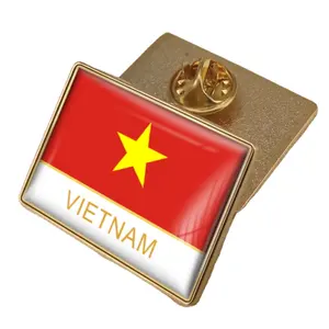 Vietnam Flag Crystal Epoxy Badge Pin World Flag Pins