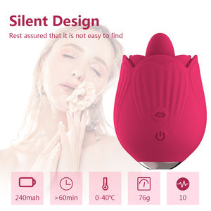 Jolly Space Dames Volwassen Vrouwelijke Staf Massager Rose Tong Vibrator Clit Stimulator Tepel G-Spot Tong Likken Vibrator 10 - Product Image 3
