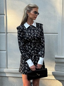 Robe élégante de style européen et américain, classique, noire, imprimée, en polyester, style A, vêtements pour femmes russes - Product Image 6