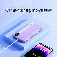 Batterie externe ultra-fine à affichage LED avec support, haute capacité 22,5 W, charge rapide 20000 mAh, QC 3.0, PD 20 W, double sortie USB-C pour iPhone