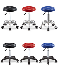 Fauteuil <span class=keywords><strong>de</strong></span> Barbier Moderne en Cuir PU, Réglable Hydrauliquement et Pivotant, avec Roues et Dossier, Base Chromée/Métallique, Luxe pour Salons <span class=keywords><strong>de</strong></span> Beauté - Product Image 6