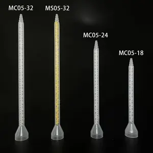 MC05-18/MC05-24/MC05-32 Mixer perekat MC Epoxy sekali pakai tabung lem Resin tidak dapat didaur ulang Cartridge pencampur statis Nozzle