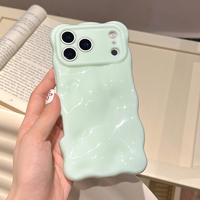 Coque de téléphone en silicone souple antichoc avec motif 3D ondulé couleur crème pour iPhone 17 16 15 14 13 12 11 Pro Max 17 Air