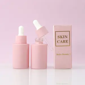 Cosmetic Skin Care Custom Dropper Bottle Packaging 1 Oz Frosted Glass Serum Oil Bottle 30ml With Box