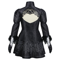 Costume d'Halloween NieR: Automata 2B Cosplay Robe noire 9S Ensemble complet Tissu polyester