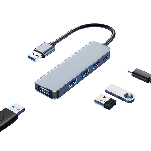 Best Selling 5-in-1 High Quality Aluminum USB 3.0 Hub with 5 Ports (4 USB-C 1 Type-C) 4K 60Hz for in Stock