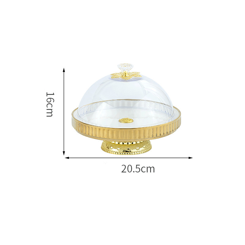 Supporto per torta in oro da 8 pollici con coperchio
