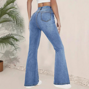 <span class=keywords><strong>TEMU</strong></span> 2025 da <span class=keywords><strong>donna</strong></span> a vita alta svasata dritta europea Versatile elasticizzato in Denim elasticizzato Cross-Border per l'estate - Product Image 5
