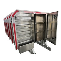 Protection de cabine robuste en aluminium pour camion 68'' x 80'' avec porte centrale et plateforme de rangement complète