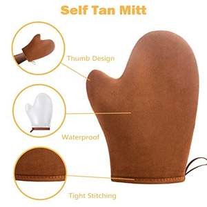 Taille personnalisable 4 en 1 Tanneur en velours imperméable pour le corps, <span class=keywords><strong>autobronzant</strong></span>, applicateur dorsal, <span class=keywords><strong>gant</strong></span> exfoliant, ensemble de gants de bronzage - Product Image 4