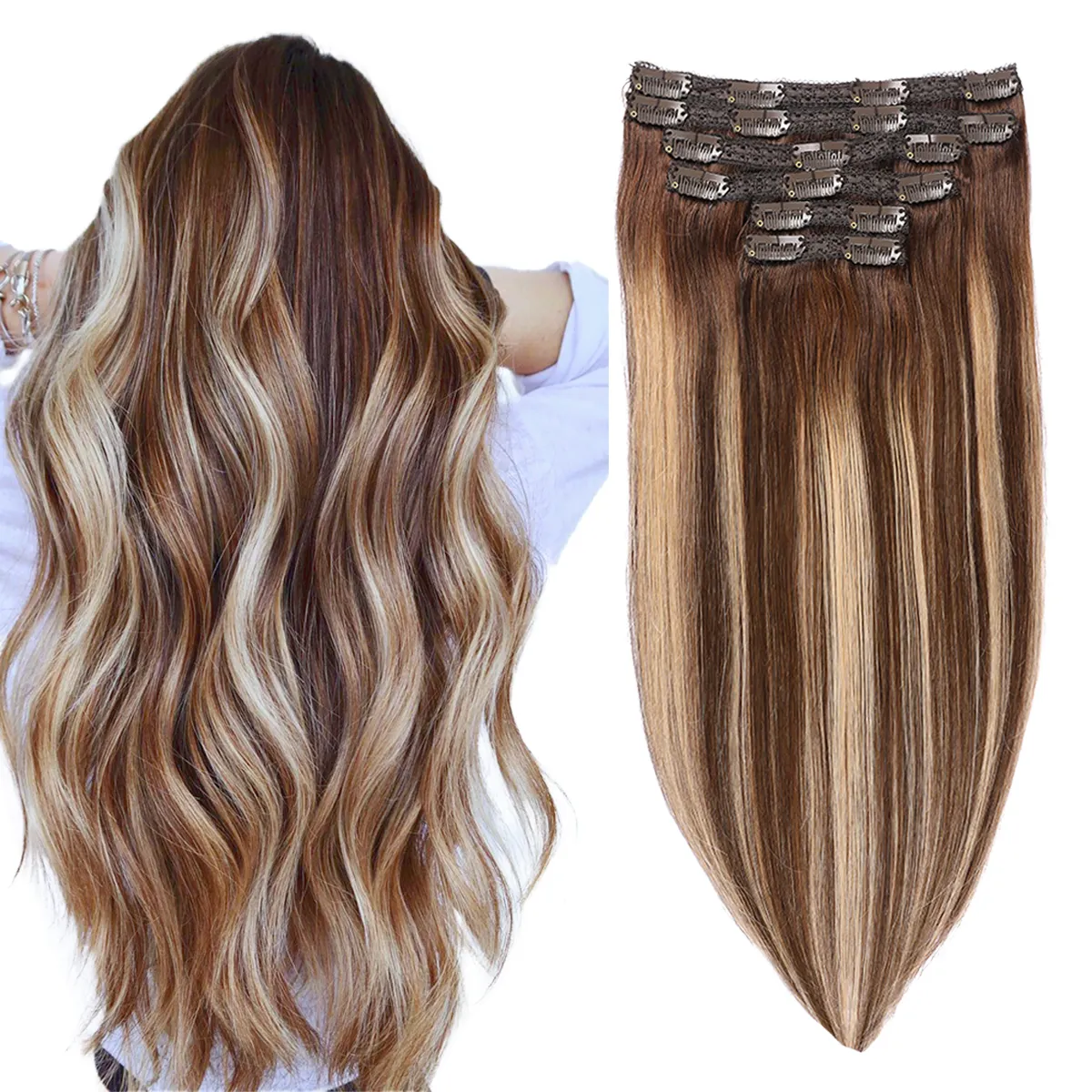 wholesale 100% brazilian remy Human Good Quality Indian Virgin Weft Extension Human hair Clip In Hair Extensions