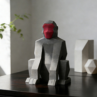 Sculpture de singe en résine faite à la main, style Art déco moderne, figurine de dessin animé en peluche pour salon, décoration de maison et d'hôtel