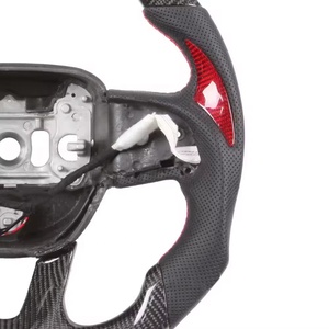 Volant en fibre de carbone forgé LED modifié pour <span class=keywords><strong>Dodge</strong></span> Charger Challenger Hellcat 2015+ Grand Cherokee Trackhawk <span class=keywords><strong>SRT</strong></span> - Product Image 4