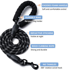 Correa de perro de lujo JF en rosa, nuevo estilo, cuerda de nailon resistente sin tirones con cómodo patrón de impresión de mango acolchado para entrenamiento - Product Image 5