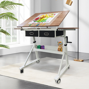 Mesa <span class=keywords><strong>de</strong></span> Dibujo Inclinable con Manivela y Ruedas Giratorias para Diseño Arquitectónico y Estudio en Casa, Superventas - Product Image 5