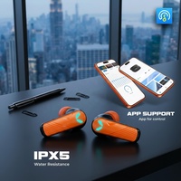 Écouteurs TWS S45 ANC avec lumière d'ambiance de jeu RGB 5.4, étanchéité IPX-4, indicateur de batterie LED, autonomie de 5-6h, prise en charge de l'application