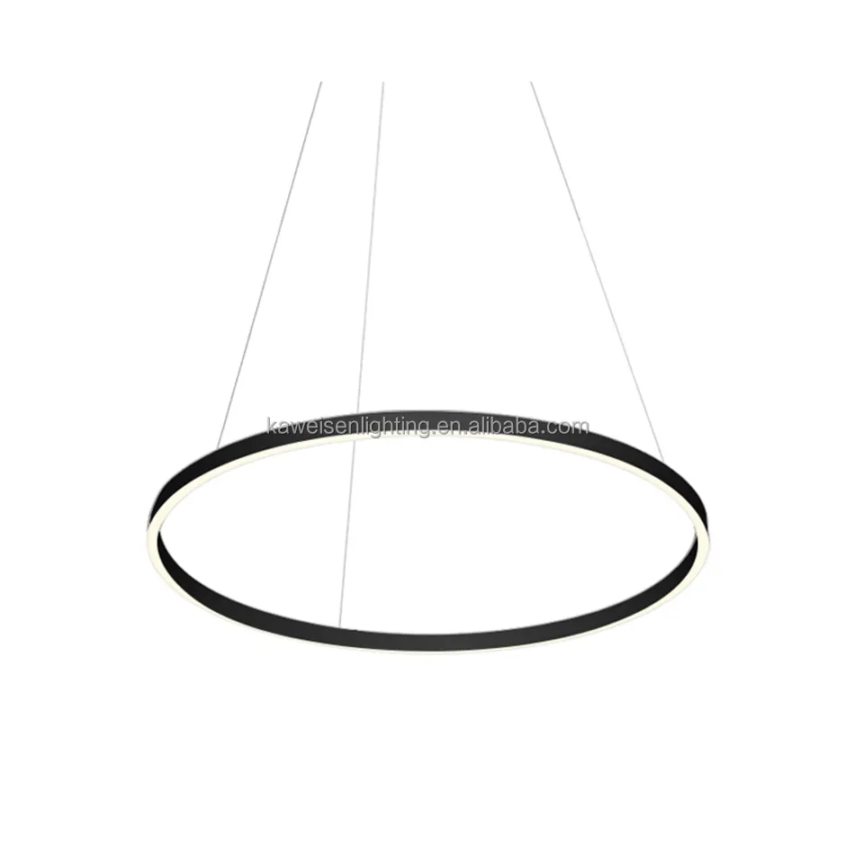 Umwelt freundliche Hoop Kreisform 45cm 18 Zoll Rundring Design LED Hängelampe mit gebogenem schwarzem Aluminium profil