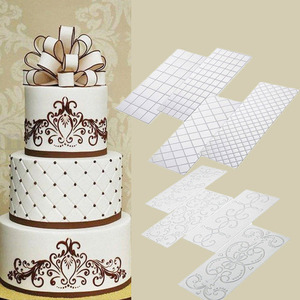 Bloemen Mesh Cake Stencils,Siliconen Kant Mat,Cake Lace schimmel, Fondant Cake Border Mallen Bakken Mat voor Wedding Cake Gebak Sugarcraft Klei Decorating Tools Bakvormen Textuur Reliëf Mould