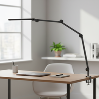 Lampe de salon moderne à bras flexible en aluminium, 3 sources lumineuses, LED, protection des yeux, commande tactile, intensité réglable, lampe de table simple