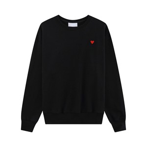 Felpe in Cotone con Cuori in Rilievo e Motivo <span class=keywords><strong>Ami</strong></span>, con Ricamo e Stampa Digitale, T-Shirt Autunnale Popolare a Parigi - Product Image 1