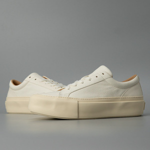 Thick Soled <b>Shoes</b> New Style Business <b>White</b> Casual Simple Trendy Men's Best Selling Genuine <b>Leather</b> low Top Platform <b>Shoes</b> - Product Image 2