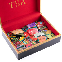 Mcpackaging McTeaBox033 KSA Jeddah Season Custom Gold Foil Logo Handmade Luxury Flip Lid MDF Paper Tea Gift Box Red Velvet Liner