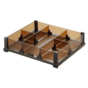 Glass Pull-Out <b>Basket</b> Storage Divider Adjustable Rectangular Warm Gold Drawer Organizer for <b>Wardrobe</b> Built-In Drawers - Product Image 1