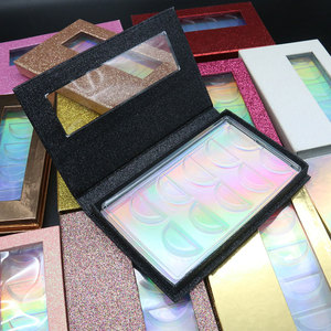 Kotak Bulu Mata Palsu Kustom 5 Dalam 1 25 Mm Bulu Mata Kotak Kemasan Bulu Mata Mink Palsu Grosir Glitter Kosong 5 Pasang 25 Mm Bulu Mata Magnet Merah Muda - Product Image 4