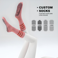 Chaussettes de yoga antidérapantes pour femmes, fitness, coton, design personnalisé, chaussettes de yoga décontractées en tricot, vente en gros à bas prix