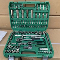 Ensemble d'outils de réparation automobile et domestique de 108 pièces avec clé à cliquet, douilles, manchons en acier au carbone