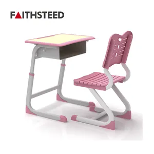 Siège en plastique cadre en métal couleur OEM table d'étude bureau et chaise pour l'éducation des étudiants meubles