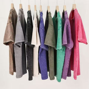 Camiseta de Algodón 100% Vintage Lavado al Ácido, de Manga Corta, Oversize, Lisa, Casual, Personalizada, de Alta Calidad, con Logo OEM, Venta al por Mayor - Product Image 2