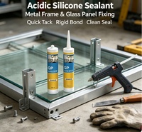 Mastic silicone acide GP direct usine, colle étanche pour l'étanchéité des joints de verre et de cadre en aluminium de fenêtre, adhésif de construction