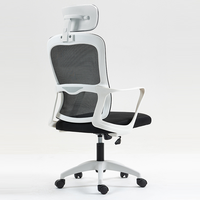 Chaise de bureau exécutive moderne en plastique avec dossier ouvert, hauteur réglable et pivotante pour la maison, le bureau ou le salon