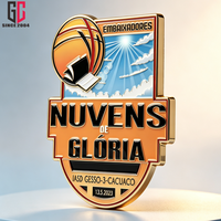 Badge métallique personnalisé d'usine Nuvens De Gloria Embaixadores Événement Église SDA, épinglette souvenir religieux avec attache en caoutchouc