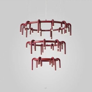 Lámpara de Techo Moderna de Estilo Nórdico en Forma de U, de Hierro Forjado, Circular, para Sala de Estar, Comedor, Barra de Bar - Product Image 4