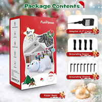 Ours polaire gonflable de 7 pieds avec trois pingouins et éclairage LED, décoration de Noël gonflable pour jardin, pelouse, maison, fête
