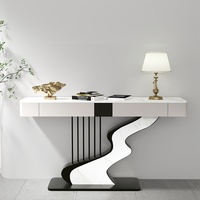 Console murale moderne et minimaliste en ardoise, design semi-circulaire, pour hall d'entrée, avec installation et démontage facilités