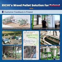 Ligne de production de granulés de bois RICHI ATEX 1-10 T/h pour projet de production de granulés de bois de pin biomasse en Pologne