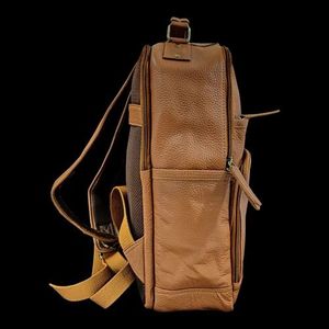Genuine Leather Laptop <b>Backpack</b> High-quality Structured Silhouette Multiple Compartments Adjustable Straps Spacious - Product Image 3