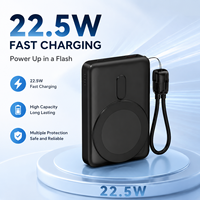 Power Bank Magnetik Nirkabel 10000mAh 22.5W Pengisian Cepat, Baterai Portabel dengan Layar LCD dan Dual USB C