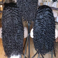 Perruque bouclée indienne naturelle de Birmanie, perruque frontale en dentelle HD complète de 30 pouces, vente en gros, perruque sans colle en cheveux humains vierges bruts péruviens 12A